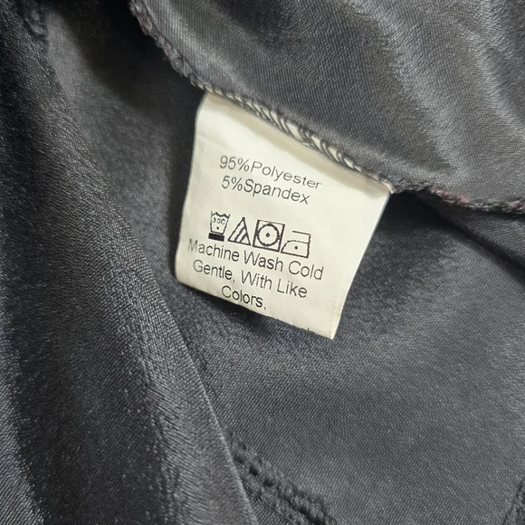 ⭐️Clarisbelle Floral Chiffon Long Sleeve Button Up Tied Waist Dress Sz M - Picture 7 of 7